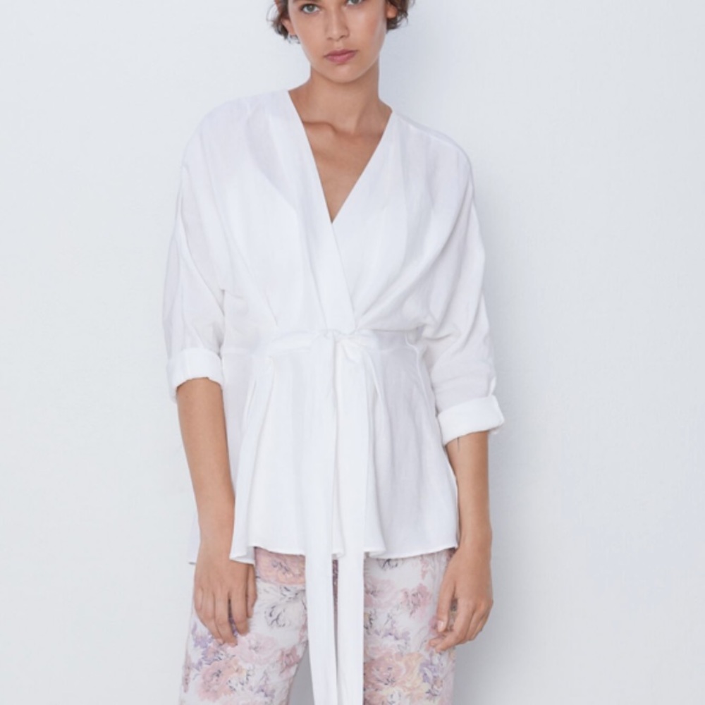 Zara tie blouse